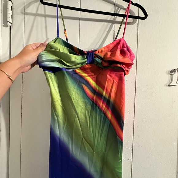 AKIRA Colorful Watercolor Maxi Dress - Picture 2 of 4